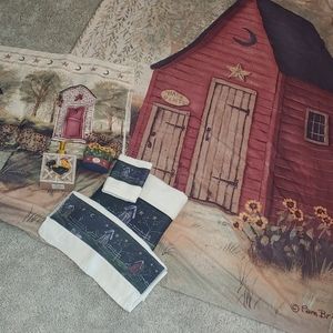 7 Piece bath set , Outhouse theme .